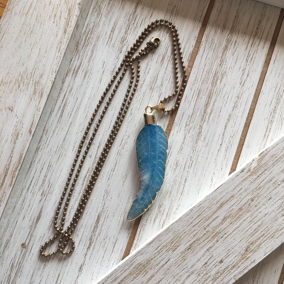 Handmade Jewelry - Gemstone Feather Necklace
